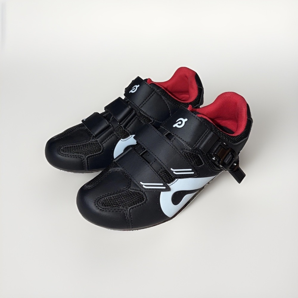 Peloton PL-SH-B-39 Cycling Shoes Womens 9/40 Black 3 Bolt Cleats Spin Indoor